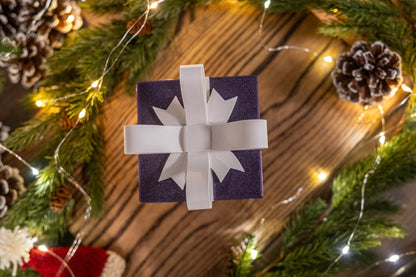 Låsbar gaveboks – 3D-printet i lilla PLA med glitter